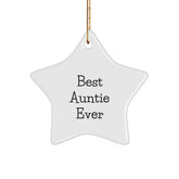 Funny Auntie Gifts, Best Auntie Ever Star Ornament, Gifts from Family, for Auntie, Christmas Unique Gifts - Image 1